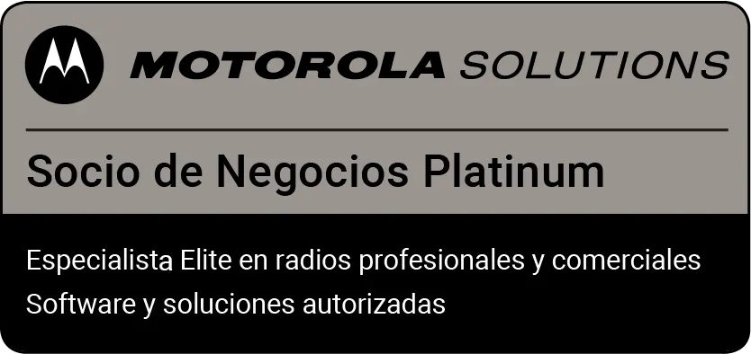Sello Motorola Solutions Socio de negocios platinum para una radiocomunicación crítica en faenas mineras